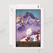 ヴィンテージスイスラベルスキー ポストカード (正面/裏面)