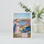 ヴィンテージスイスレイクジュネーブ鉄道旅行 ポストカード (スタンド正面)