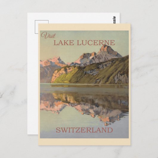 ヴィンテージスイスレイクルーツェルヌスイストラベル ポストカード (正面/裏面)