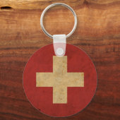 ヴィンテージスイス国旗 キーホルダー (正面)