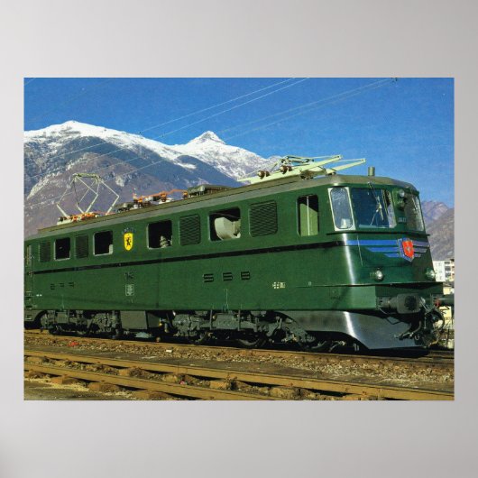 ヴィンテージスイス機関車 ポスター (正面)