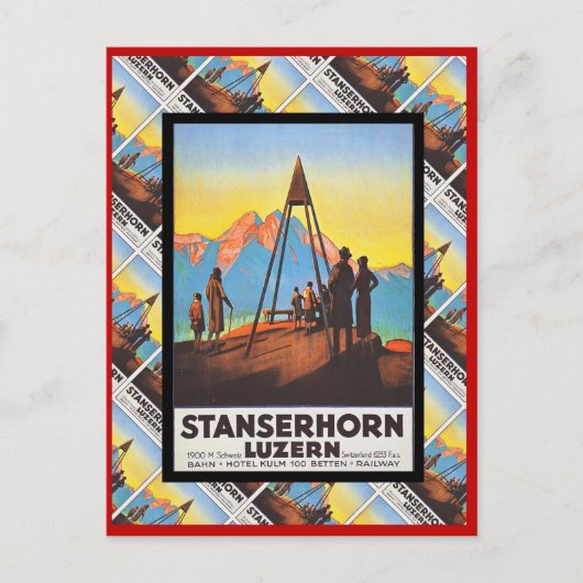 ヴィンテージスイス連邦共和国、ルツェルン、Stanzerhorn ポストカード (正面)