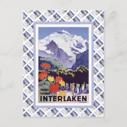 ヴィンテージスイス鉄道ルツェルンインターラーケンブルニグ ポストカード (正面)