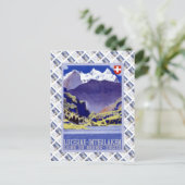 ヴィンテージスイス鉄道ルツェルンインターラーケンブルニグ ポストカード (スタンド正面)