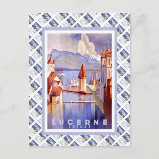 ヴィンテージスイス鉄道ルツェルンスイス ポストカード (正面)