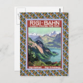 ヴィンテージスイス鉄道ルツェルンリギバーン ポストカード (正面/裏面)