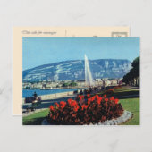 ヴィンテージスイス、ジュネーブ、ジェットロー、ガーデン ポストカード (正面/裏面)