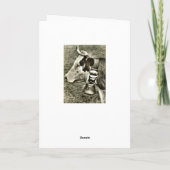 ヴィンテージスイス、牛の鈴を持つ牛 シーズンカード (裏面)