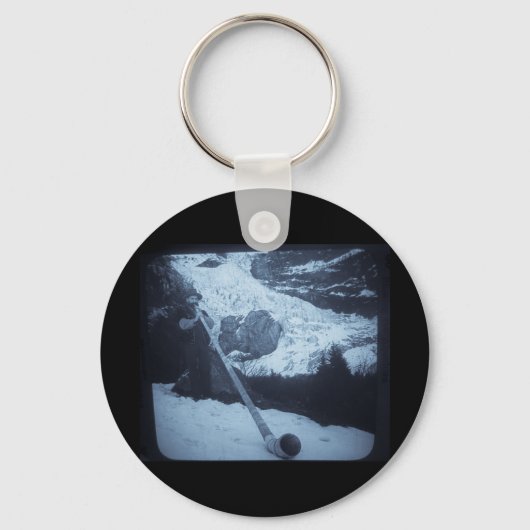 ヴィンテージスイスAlphornブロワ魔法ランタンスライド キーホルダー (正面)