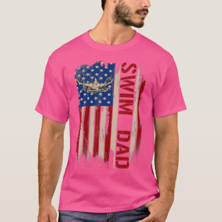 ヴィンテージスイムパパアメリカンフラッグスイミング Tシャツ