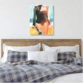 ヴィンテージスイム – 赤い水着 キャンバスプリント (インサイチュ (寝室))