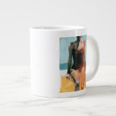 ヴィンテージスイム – 赤い水着 ジャンボコーヒーマグカップ (正面右)