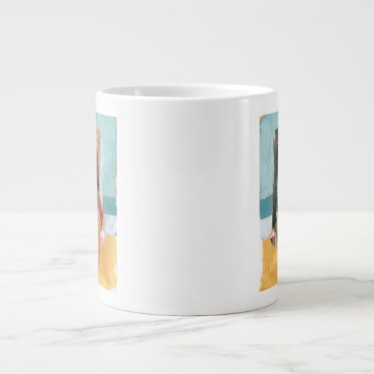 ヴィンテージスイム – 赤い水着 ジャンボコーヒーマグカップ (正面)