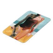 ヴィンテージスイム – 赤い水着 マグネット (左側)