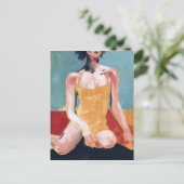 ヴィンテージスイム – 黄色の水着 ポストカード (スタンド正面)