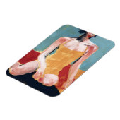 ヴィンテージスイム – 黄色の水着 マグネット (左側)