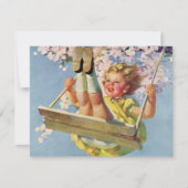 ヴィンテージスイングガールスイングバースデーパーティー 招待状 (正面)