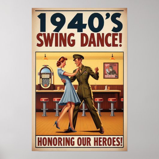 ヴィンテージスイングダンスソリュートへ軍隊サービス ポスター (正面)
