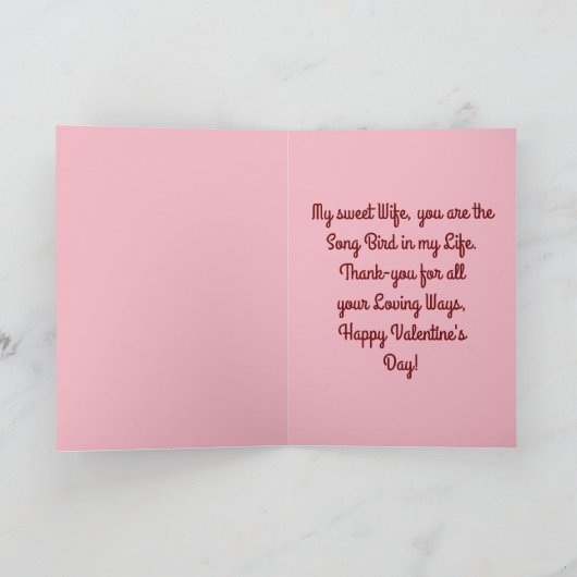 ヴィンテージスイートウィザードバレンタイン シーズンカード (内部)