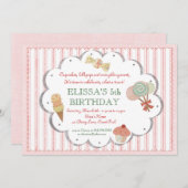 ヴィンテージスイートトリーツパーティの招待状 招待状 (正面/裏面)