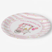 ヴィンテージスイートトリートカート1st誕生日パーティーゲスト ペーパープレート (アングル)