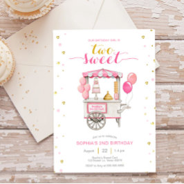 ヴィンテージスイートトリートカート2回目の誕生日パーティー 招待状