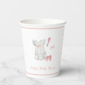 ヴィンテージスイートピンクの女の子の衣装ベビーシャワー 紙コップ (裏面)