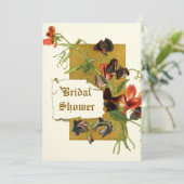 ヴィンテージスイートピ結婚ーフラワーズブライダルシャワー 招待状 (スタンド正面)