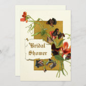 ヴィンテージスイートピ結婚ーフラワーズブライダルシャワー 招待状 (正面/裏面)