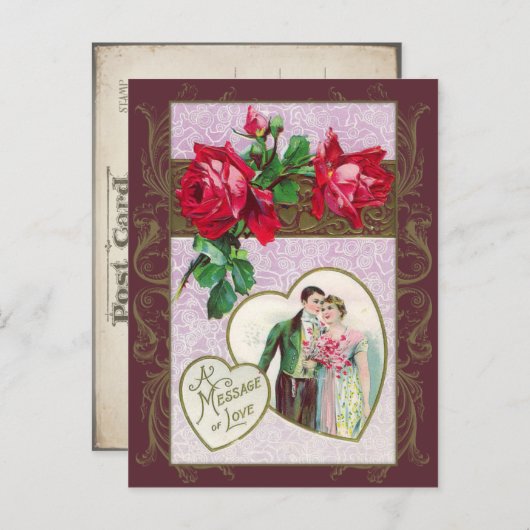 ヴィンテージスウィートアーツバレンタインハガキ シーズンポストカード (正面/裏面)