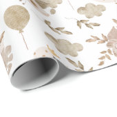 ヴィンテージスウィートスワン、フローラブーケ、バルーン ラッピングペーパー (ロールコーナー)