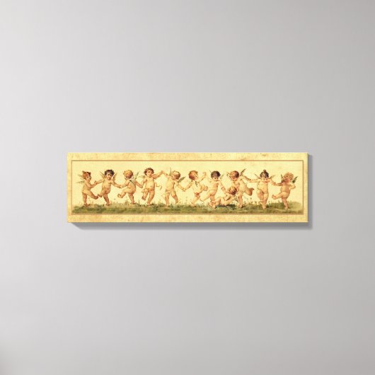 ヴィンテージスウィートハッピリー踊りチェルブス キャンバスプリント (正面)