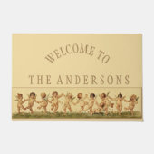 ヴィンテージスウィートハッピーレ踊りチェルブパーソナライズされた ドアマット (正面)