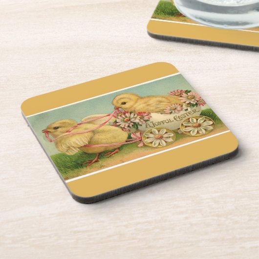 ヴィンテージスウィートフワフワのシックス金ゴールドイースター コースター (左側)