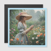 ヴィンテージスウィート16磁気誕生日カード (正面/裏面)