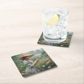 ヴィンテージスウィート16誕生日 スクエアペーパーコースター (インサイチュ)