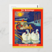 ヴィンテージスウェーデンのクリスマス小妖精や小人、トムテンまたは格言 ポストカード (正面/裏面)