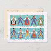 ヴィンテージスウェーデンの地域コスチューム ポストカード (正面/裏面)