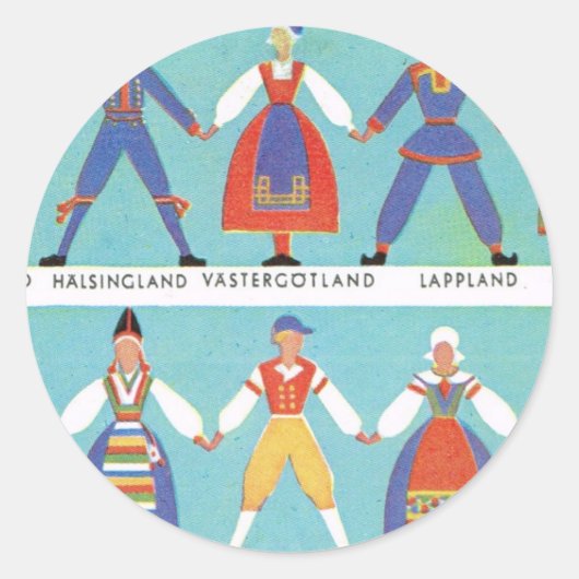 ヴィンテージスウェーデンの地域コスチューム ラウンドシール (正面)