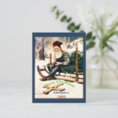 ヴィンテージスウェーデンサンタクロースJultomten画像コピー ポストカード (スタンド正面)