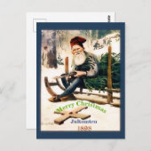 ヴィンテージスウェーデンサンタクロースJultomten画像コピー ポストカード (正面/裏面)