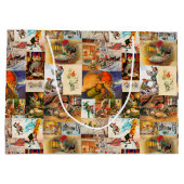 ヴィンテージスウェーデンジュルトンテ格言コラージュ ラージペーパーバッグ (裏面)