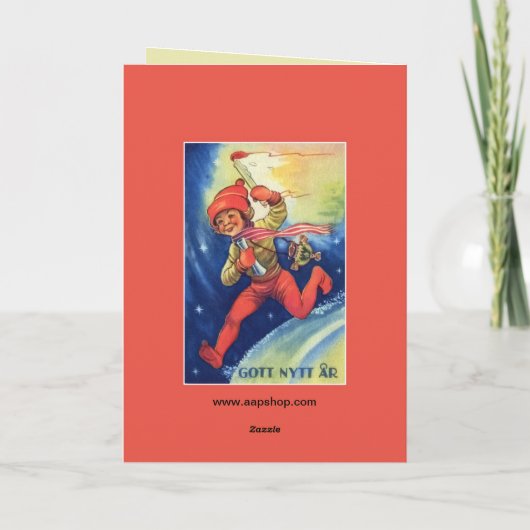 ヴィンテージスウェーデンハッピーニューイヤー シーズンカード (裏面)