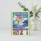 ヴィンテージスウェーデンフクロウ&キッズジュルクラペンクリスマス ポストカード (スタンド正面)