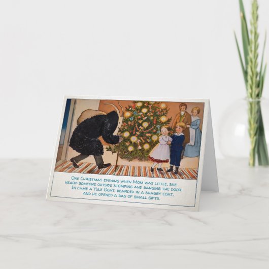 ヴィンテージスウェーデンユール（キリスト降誕祭）ヤギのクリスマスカード シーズンカード (正面)