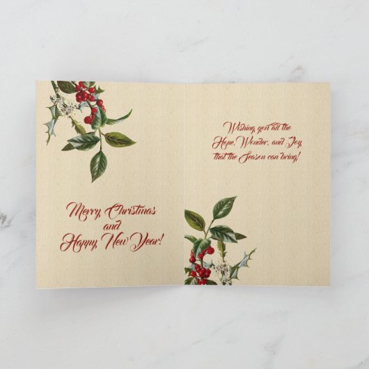 ヴィンテージスウェーデンユール(キリスト降誕祭)ヤギ小妖精や小人 シーズンカード (内部)