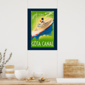 ヴィンテージスウェーデン名勝ウォーターウェイ旅行ポスター ポスター (キッチン)