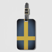 ヴィンテージスウェーデン国カスタム旗 ラゲッジタグ (正面縦)