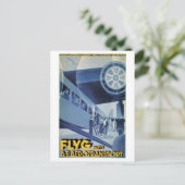 ヴィンテージスウェーデン航空(ABA)旅行広告 ポストカード (スタンド正面)