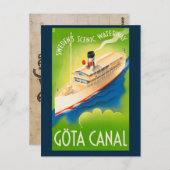 ヴィンテージスウェーデン船旅行はがき ポストカード (正面/裏面)